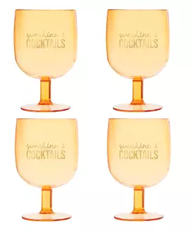 Acrylic Wine Glasses, Set of 4 - Sunshine and Cocktails