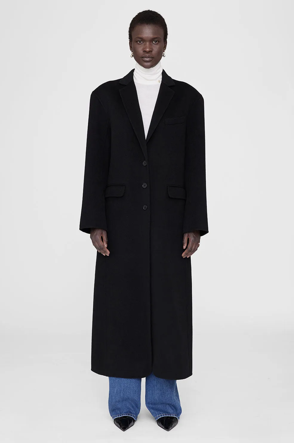  Anine Bing      Quinn Coat - Black Cashmere 