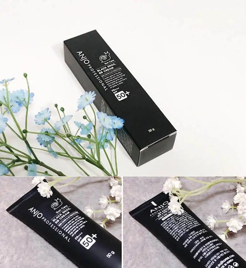 ANJO Snail Black BB Cream 50g Skin Cover SPF50+PA+++ UV Protection Face Makeup Base Beauty Cosmetics