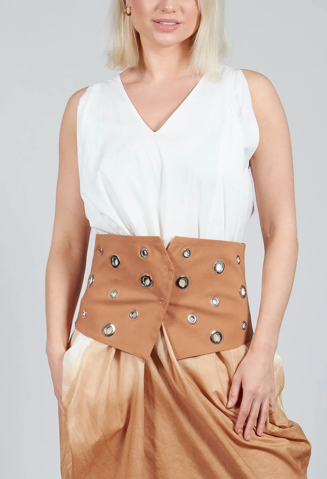 Asymmetric Belt in Cognac