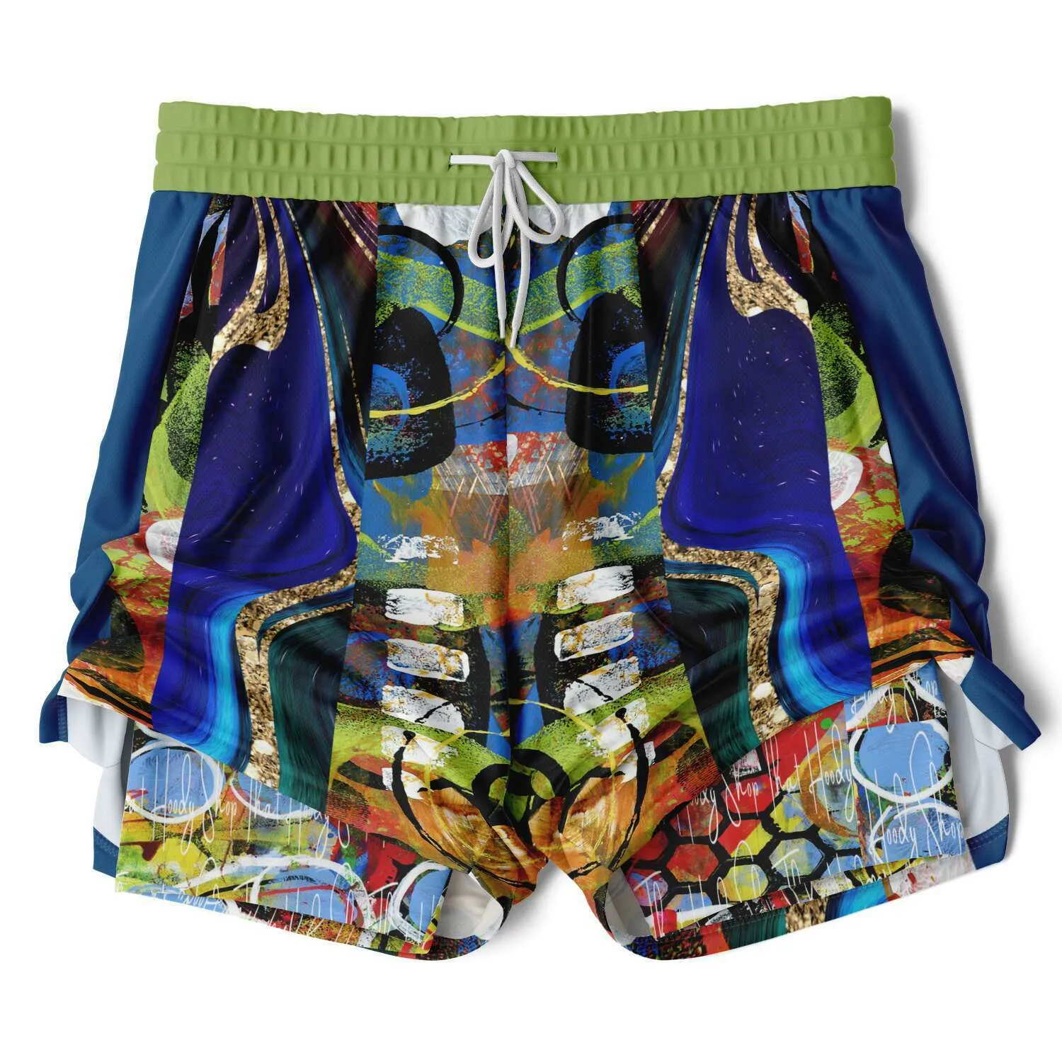 Barcelona Blue Marble Swirl Compression Activity Shorts