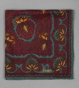 Baroque Paisley Print Pocket Square