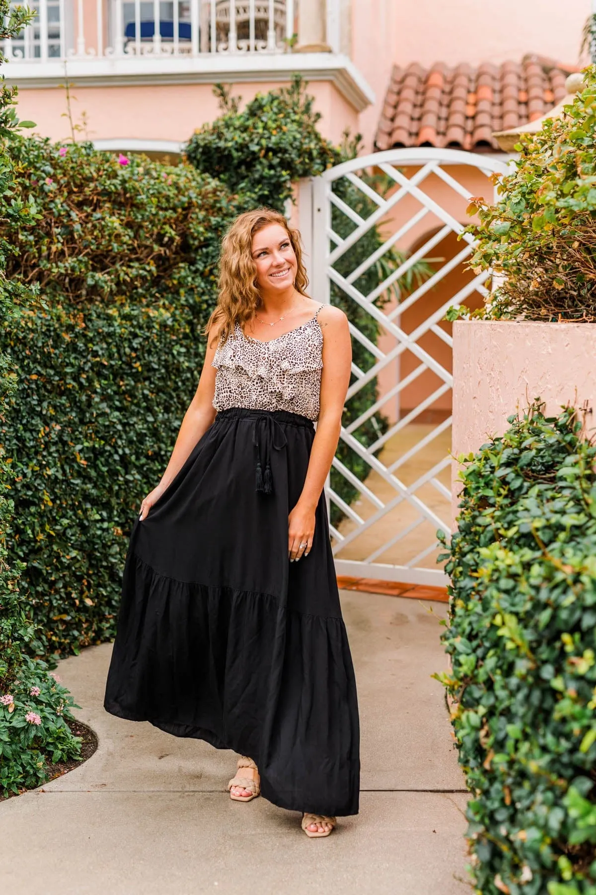 Beauty All Around Maxi Dress- Black & Leopard