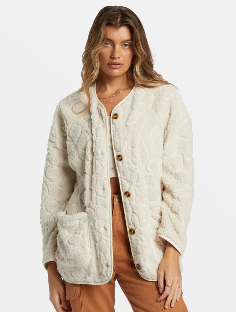 Billabong Fireside Cozy Buttoned Fleece Jacket