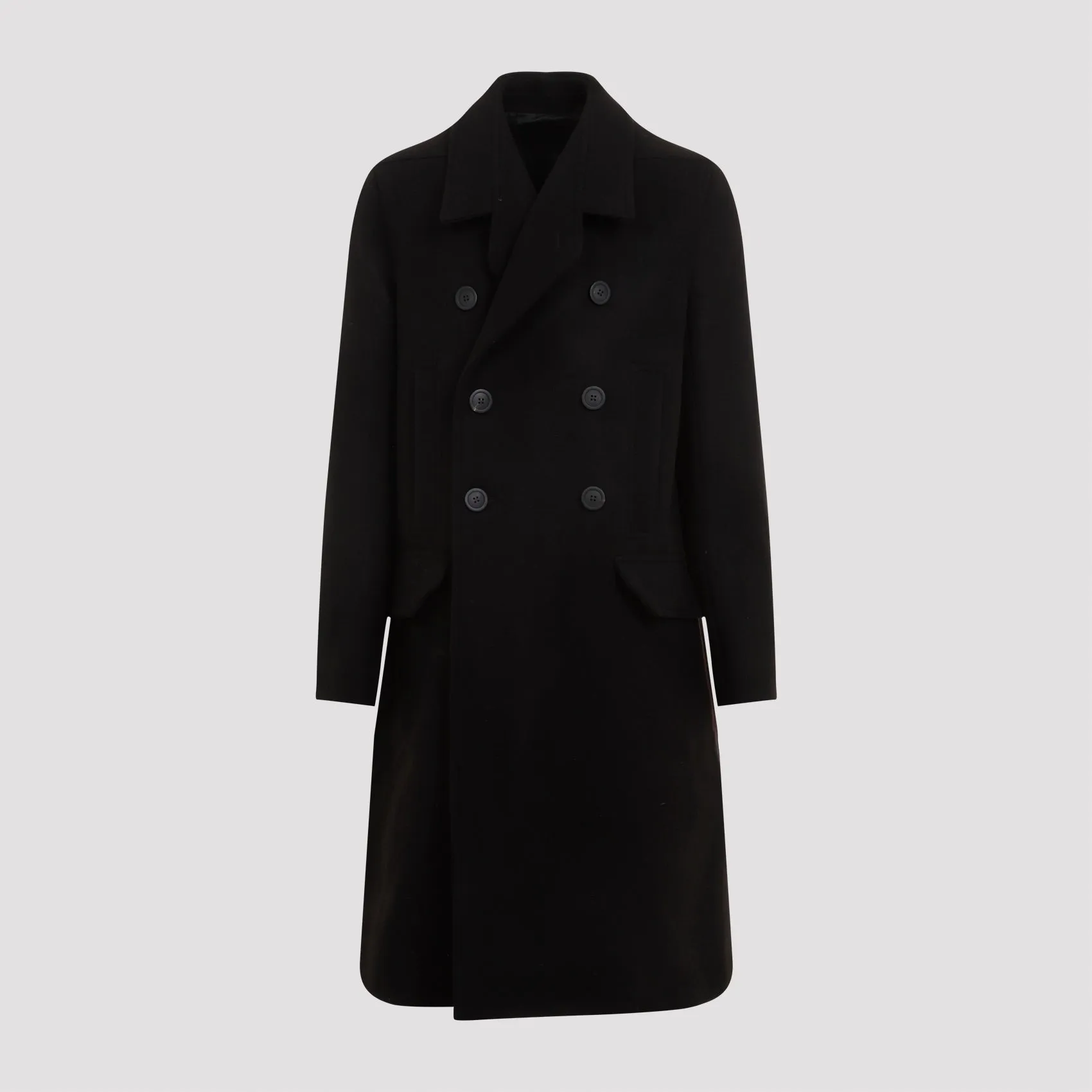 Black Officer Virgin Wool Coat