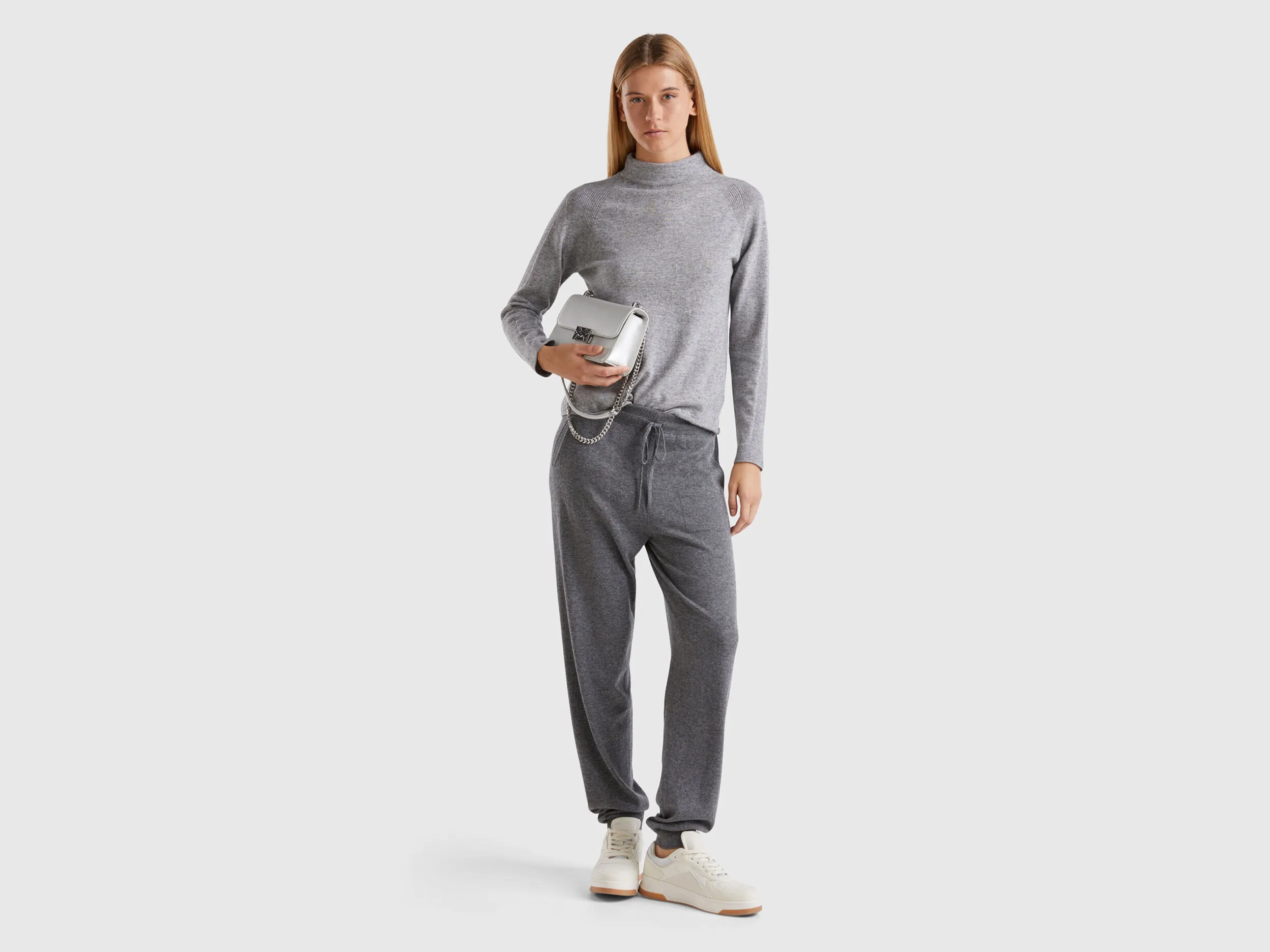 Cashmere blend sweater - Gray | Benetton