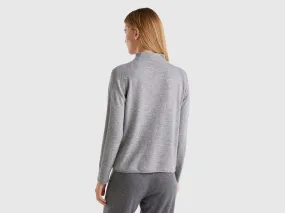 Cashmere blend sweater - Gray | Benetton