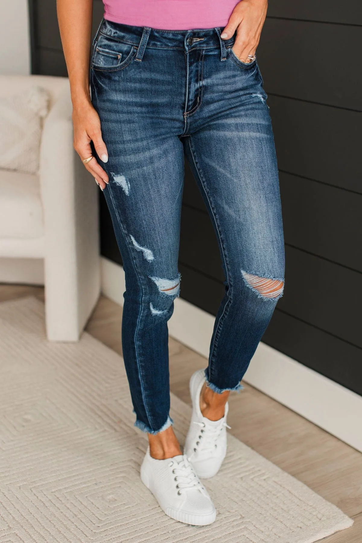 Cello Crop Skinny Jeans- Genevive Wash