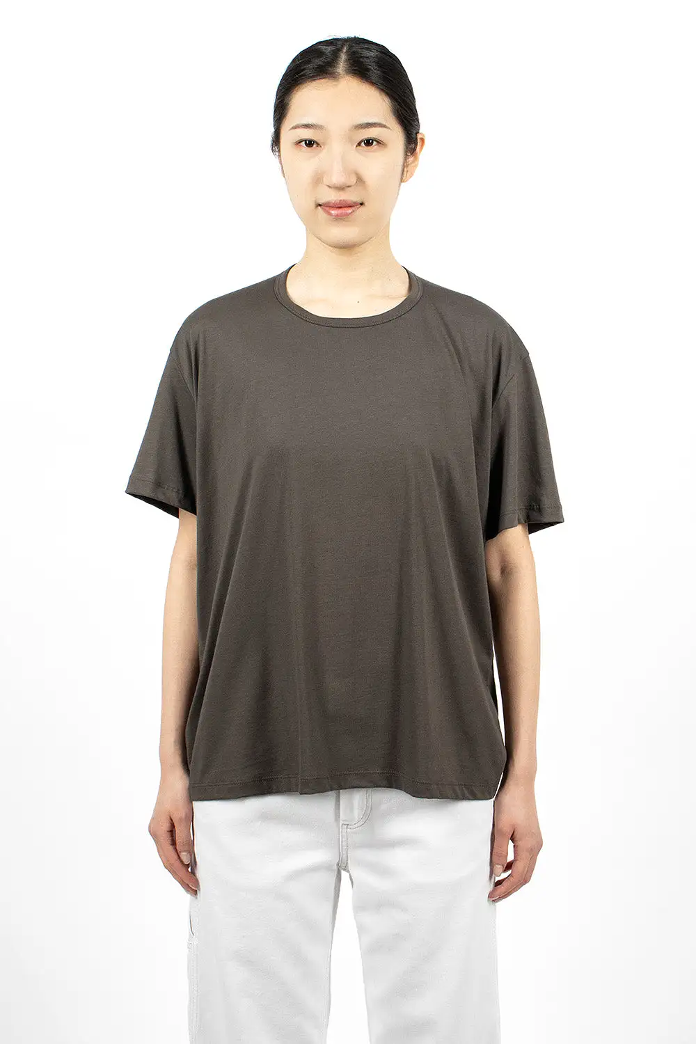 Circle Neck T-Shirt Washed Bark