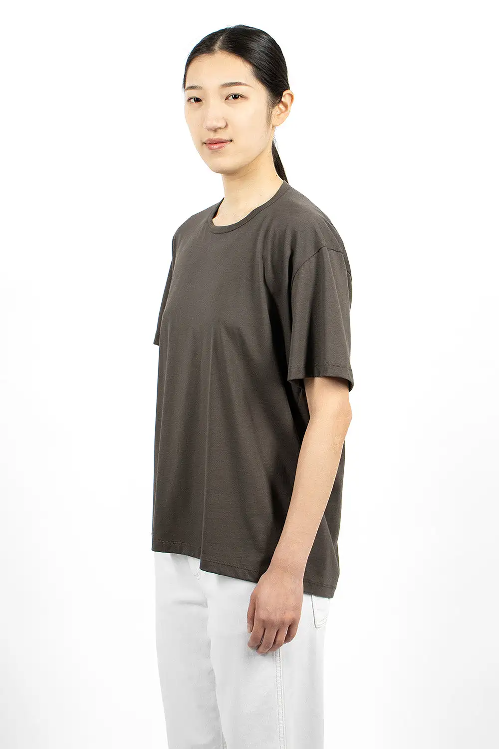 Circle Neck T-Shirt Washed Bark