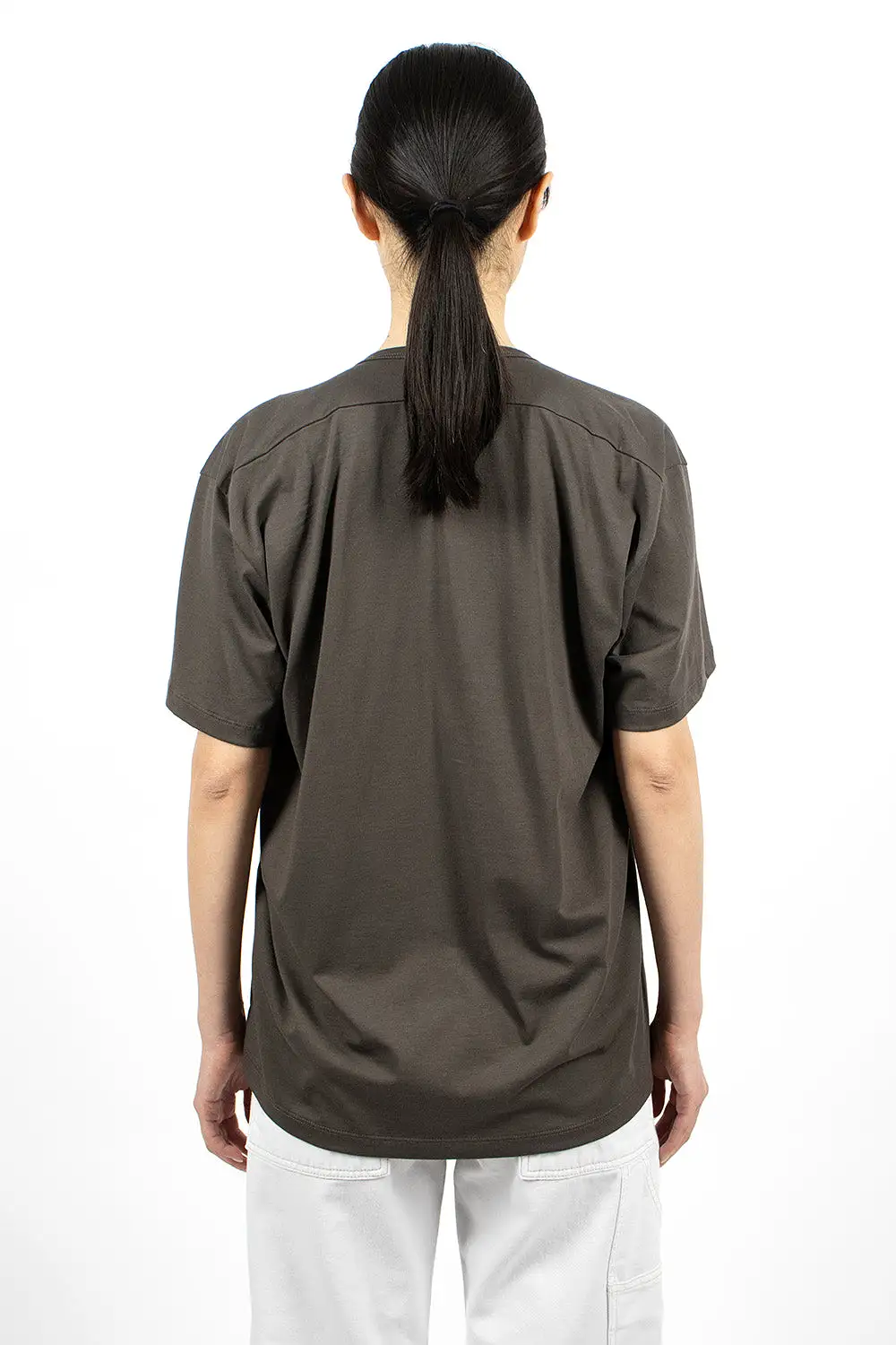 Circle Neck T-Shirt Washed Bark