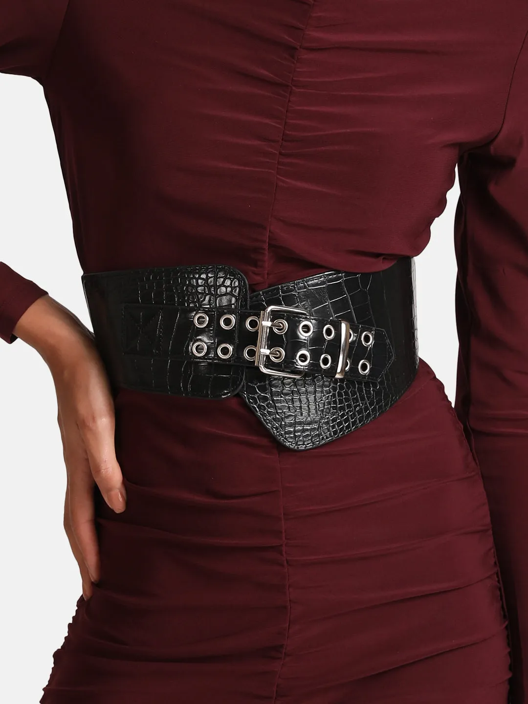 Croco Eyelits Closure Belt