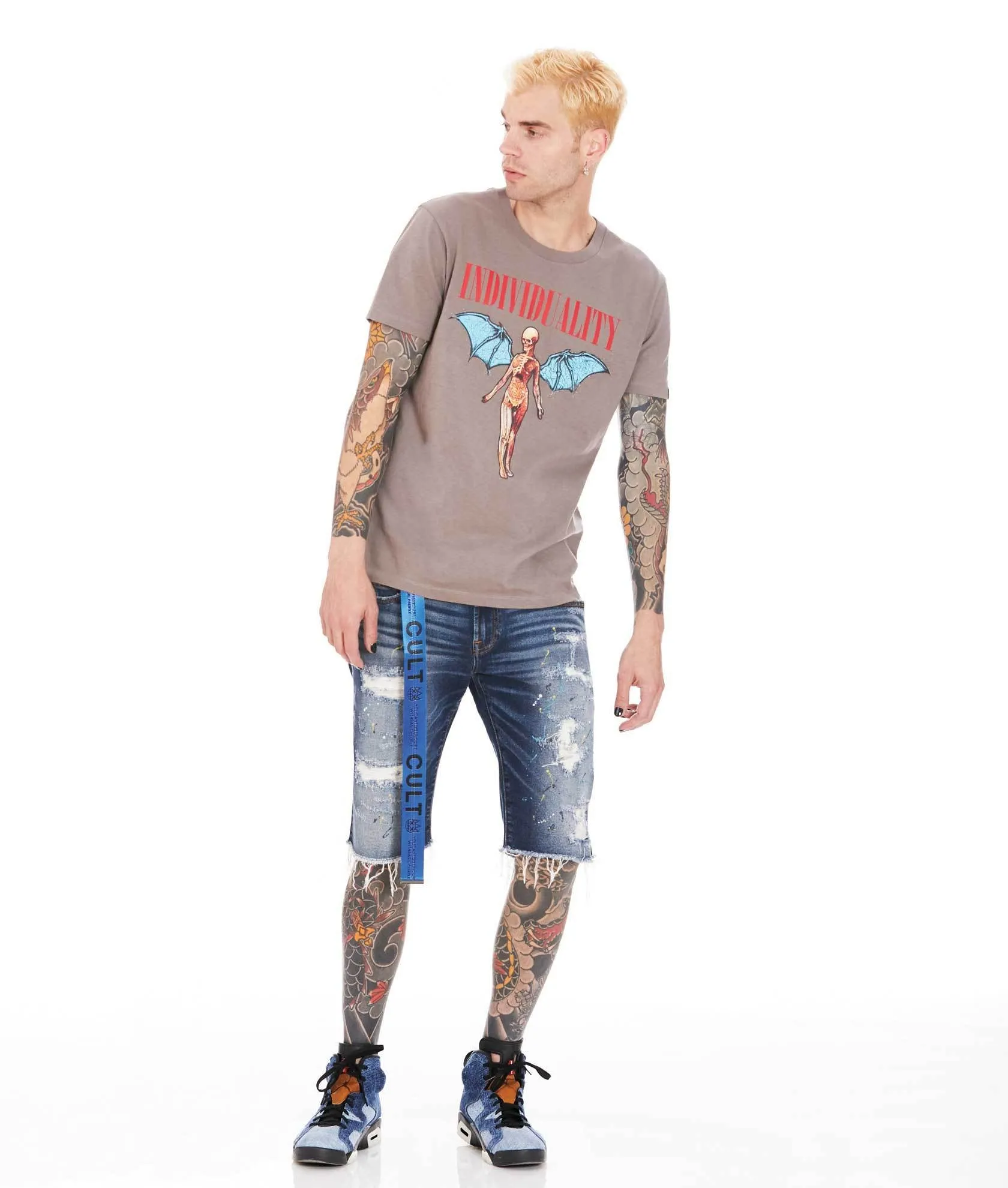 Cult of Individuality ANGEL SHORT SLEEVE CREW NECK TEE Men’s -SATELLITE