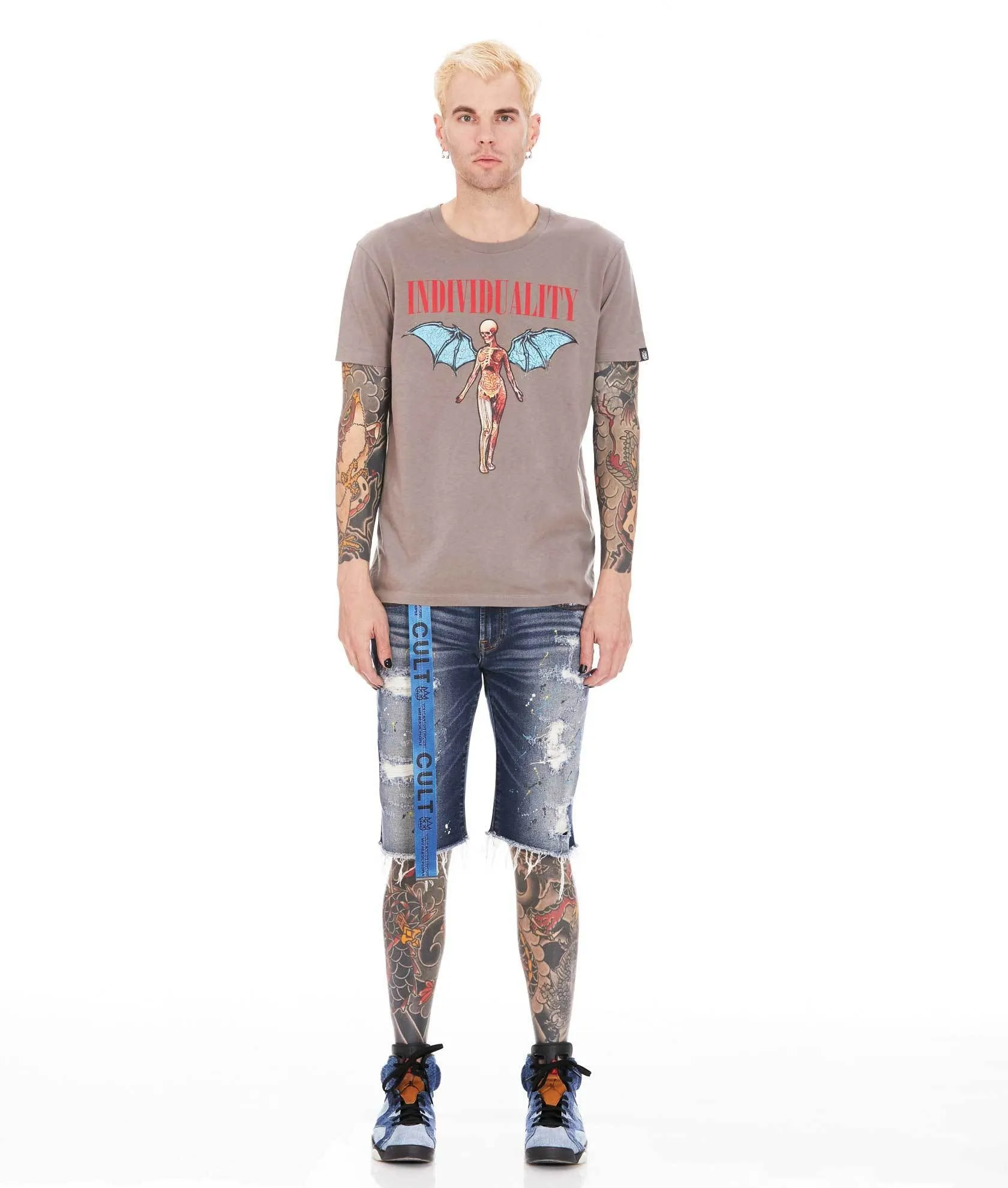 Cult of Individuality ANGEL SHORT SLEEVE CREW NECK TEE Men’s -SATELLITE