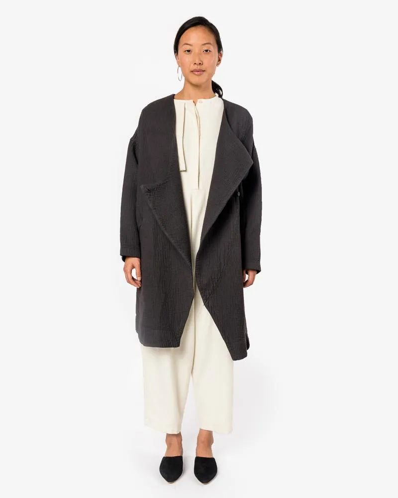 Dual Canvas Coat in Charcoal