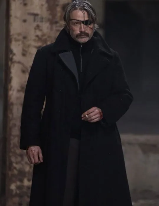 Duncan Vizla Polar Mads Mikkelsen Black Wool Coat