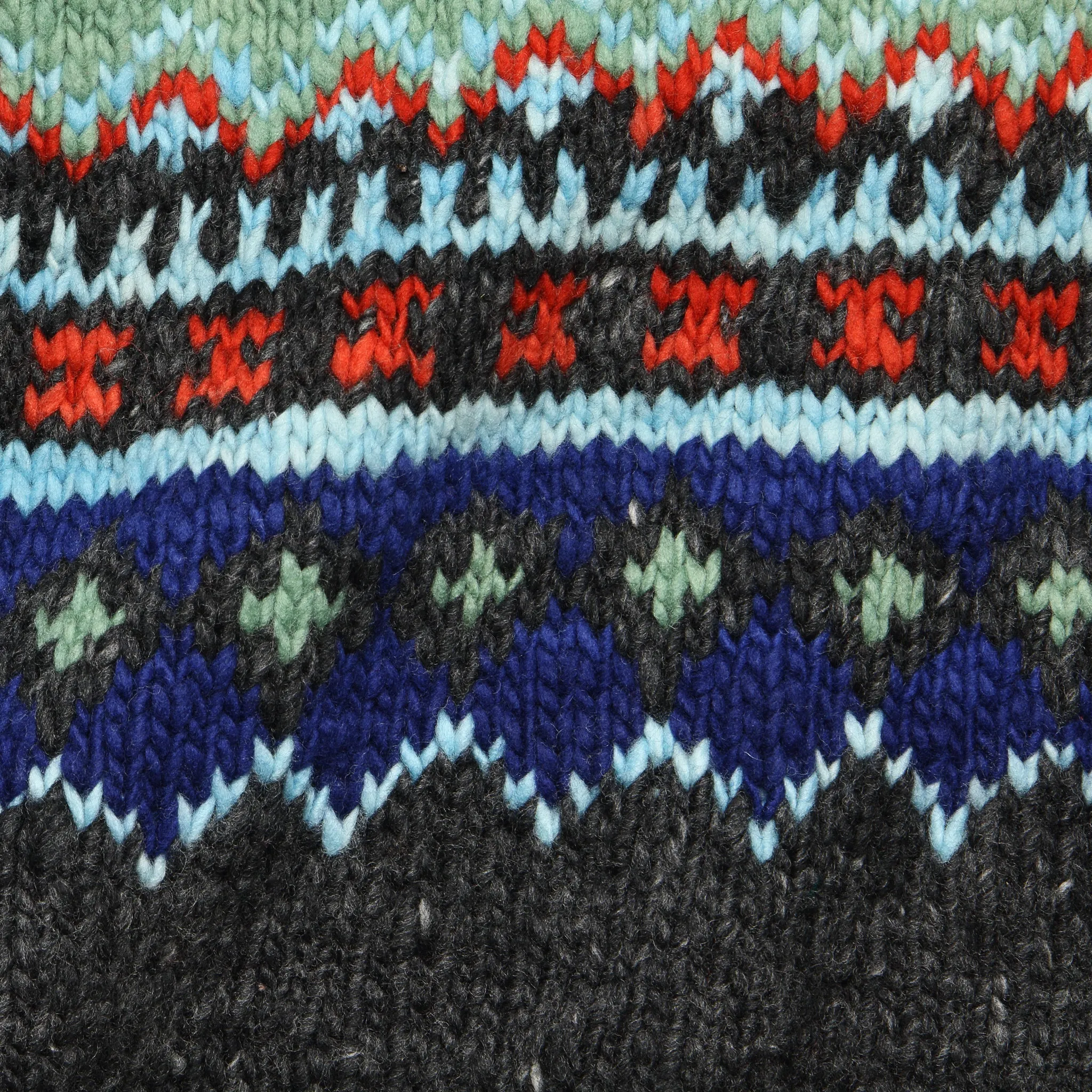 Fair Isle #3 Crewneck Pullover Sweater - Ox Grey