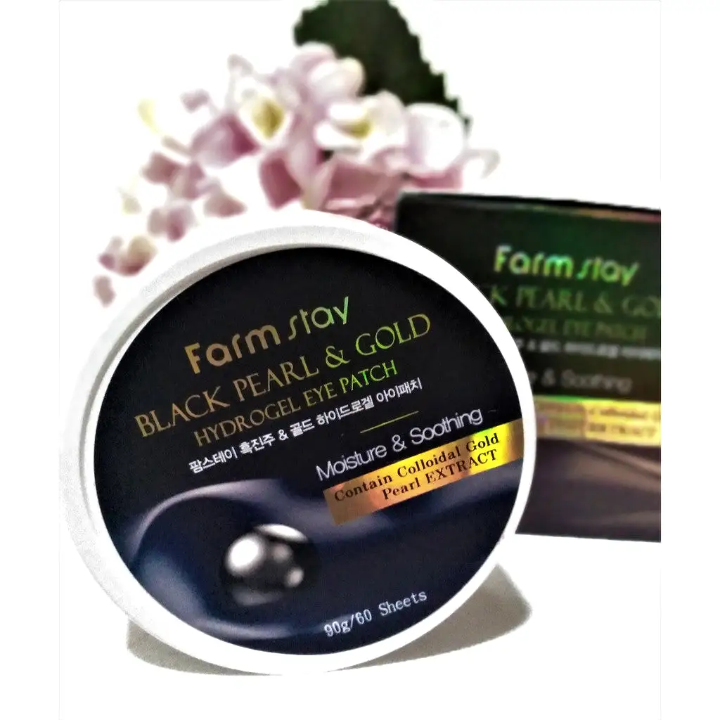 Farmstay Black Pearl Gold Hydrogel Eye Pads Patches 60 Sheets Masks