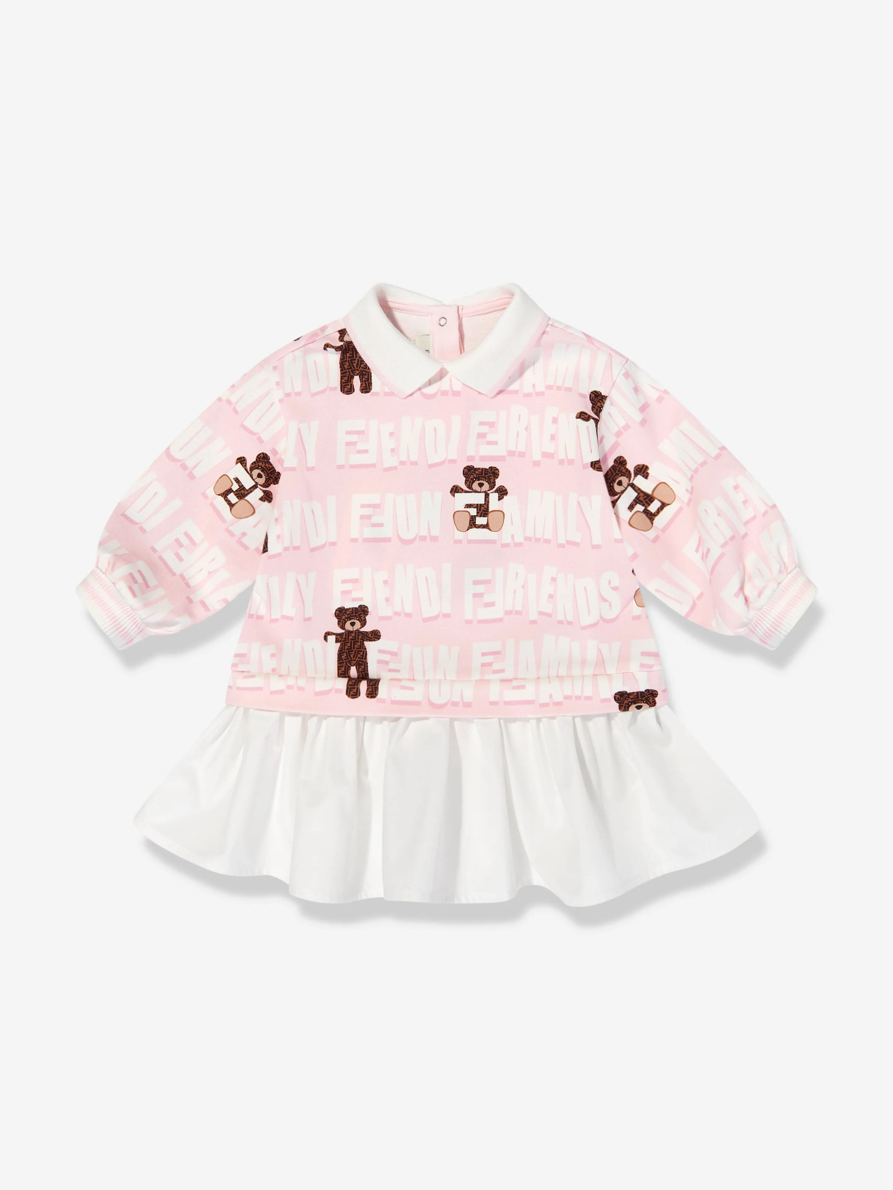 Fendi Baby Girls Teddy Graffiti Sweater Dress in Pink