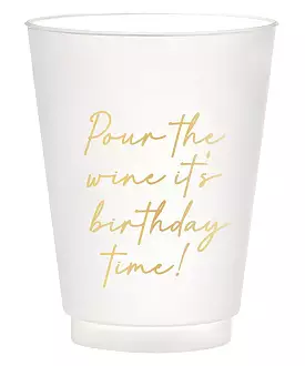 Frost Cups, Set of 6 - Pour The Wine It's Birthday Time