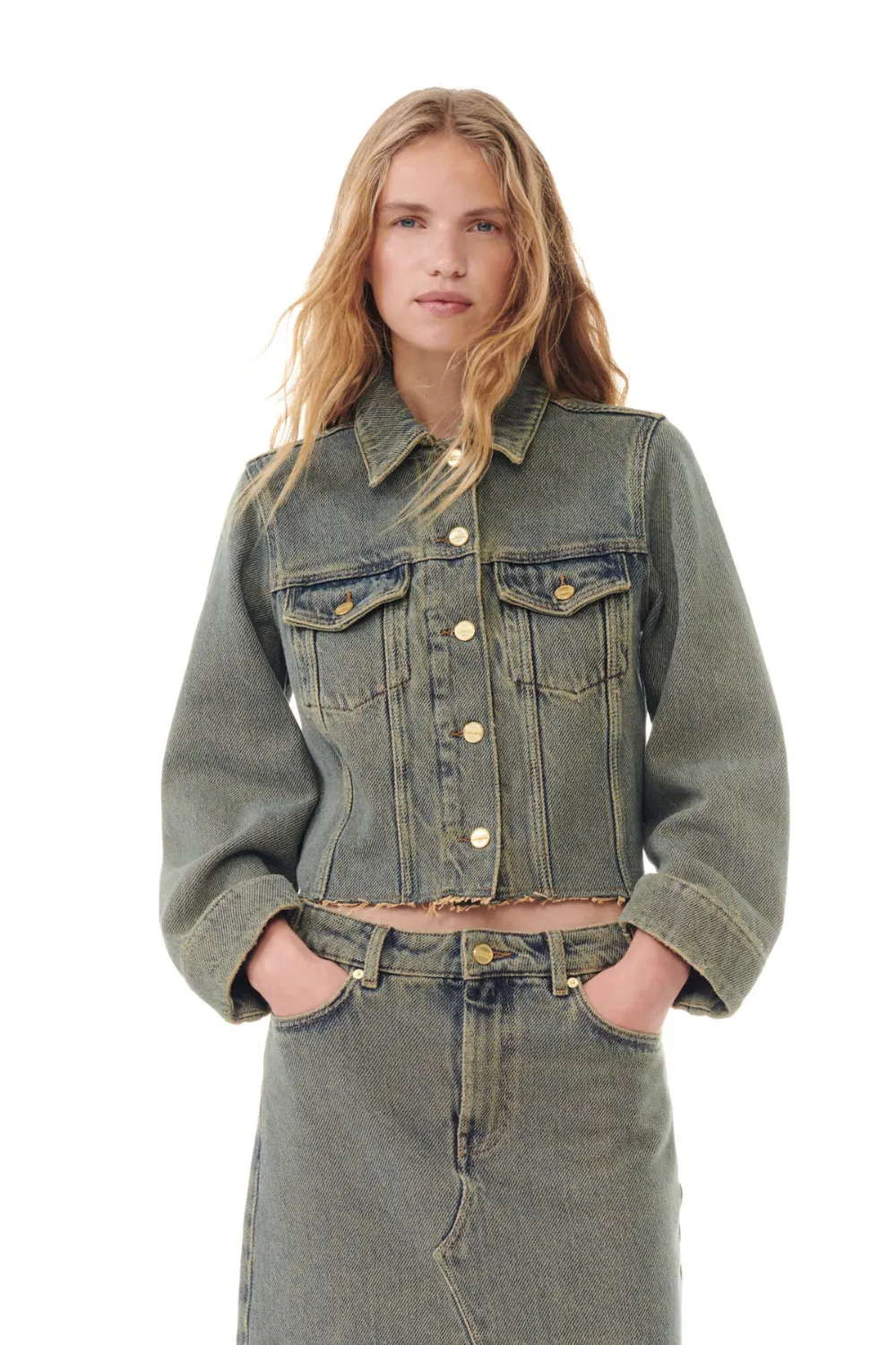 Ganni Overdyed Heavy Denim Jacket