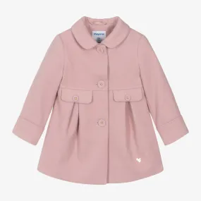 Girls Pink Felted Coat