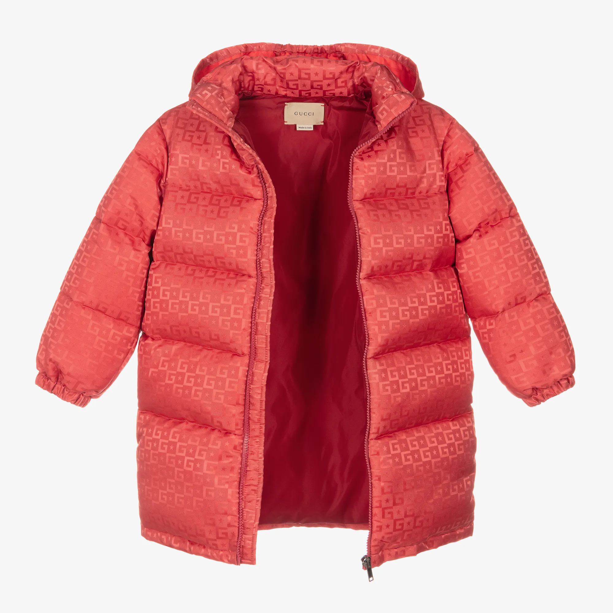 Girls Pink Hooded Puffer Coat