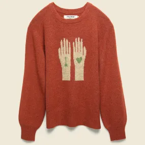 Gloves Intarsia Sweater - Rust