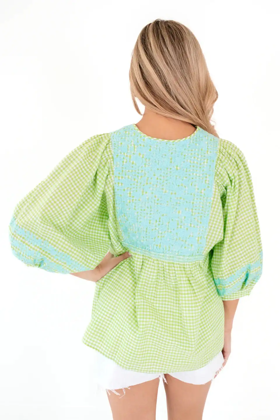 Green & Blue Embroidered Cooper Top