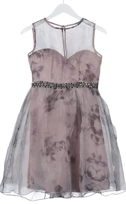 Grey Floral Cocktail Dress