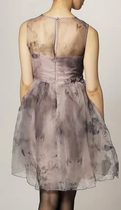 Grey Floral Cocktail Dress