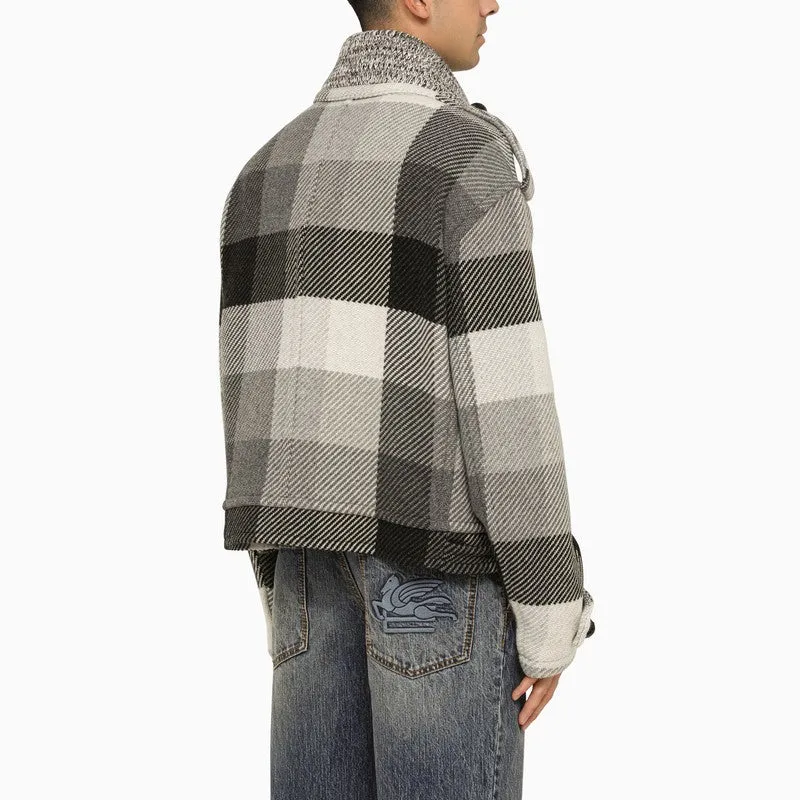 GREY JACKET WITH CHECK PATTERN