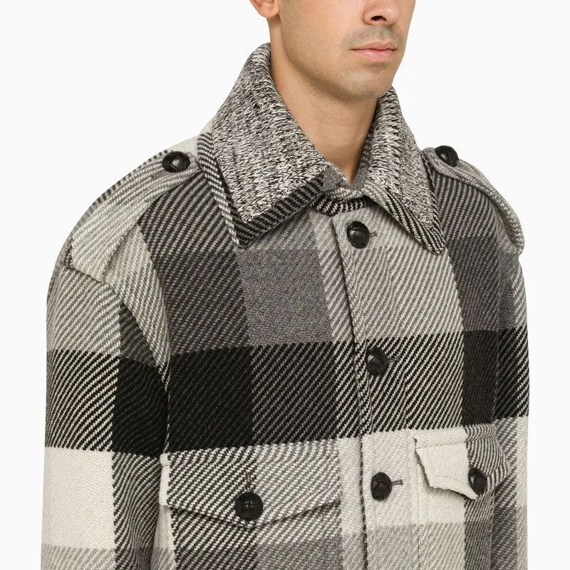 GREY JACKET WITH CHECK PATTERN