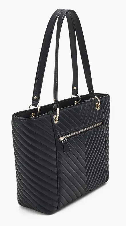 Guess Noelle Quilted Shopping Bag In Black For Women