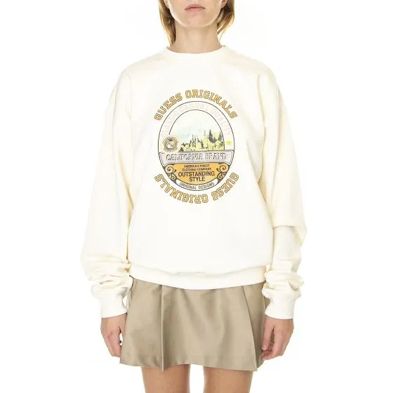 GUESS ORIGINALS Womens Go Classic Crewneck Sandy Shore