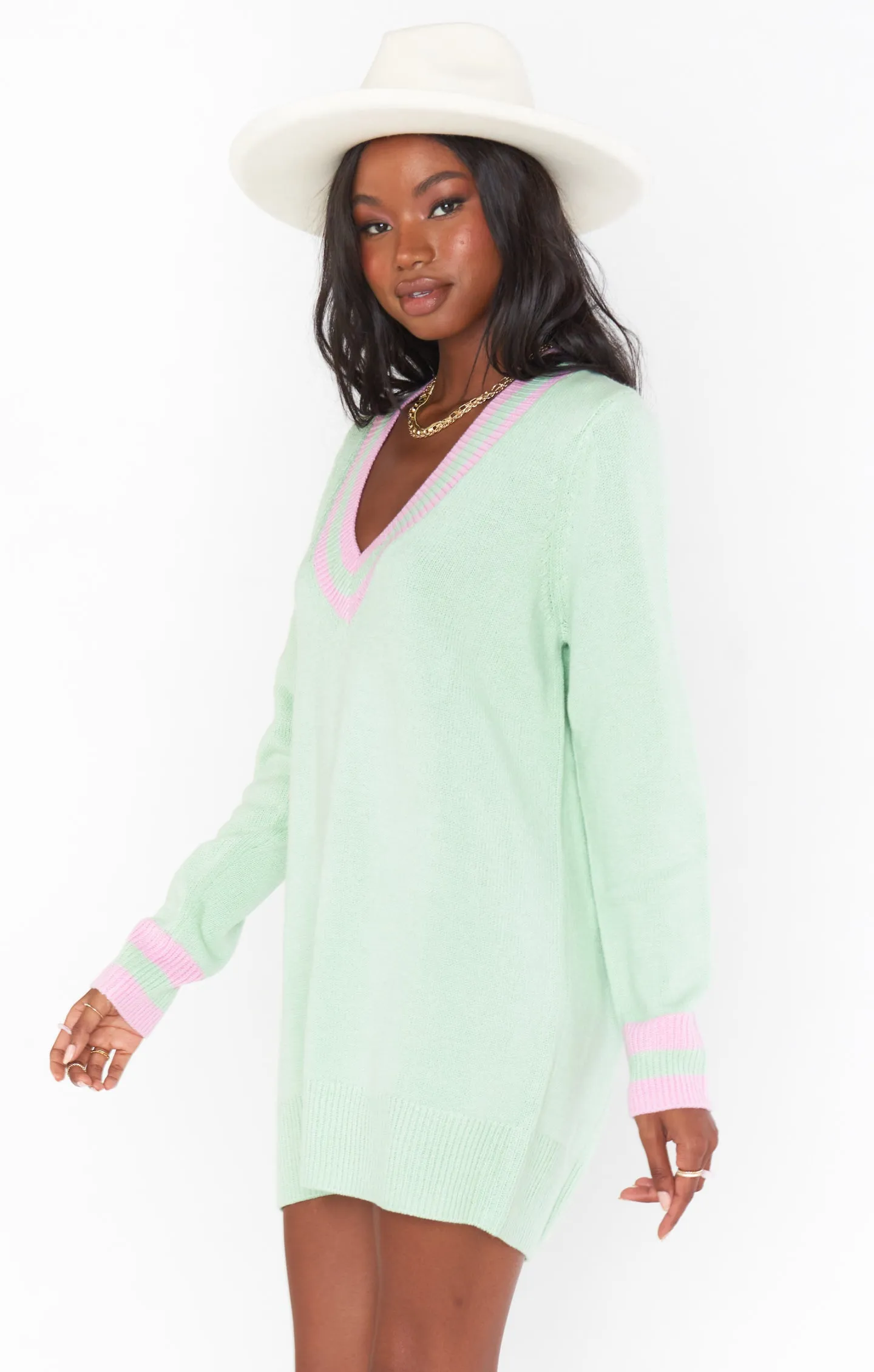 Hartford Sweater Dress ~ Mint Courtside Knit