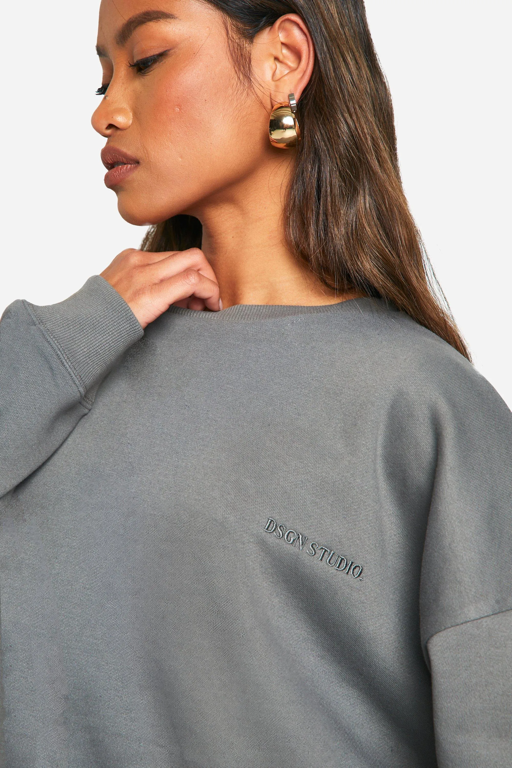 Hoodies & Sweatshirts | Dsgn Studio Embroidered Oversized Sweatshirt | boohoo