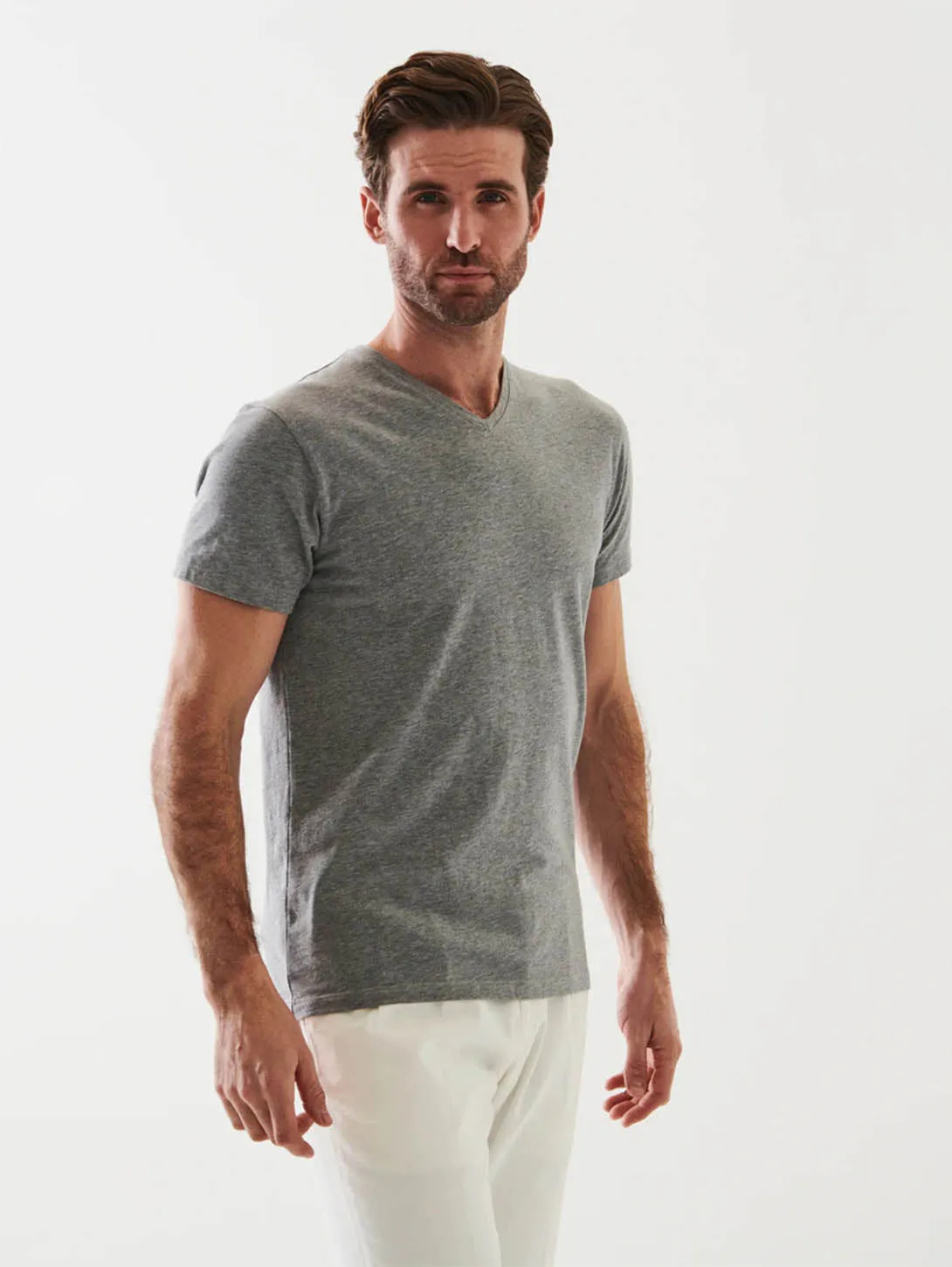 Iconic Pima Stretch V-Neck T-Shirt