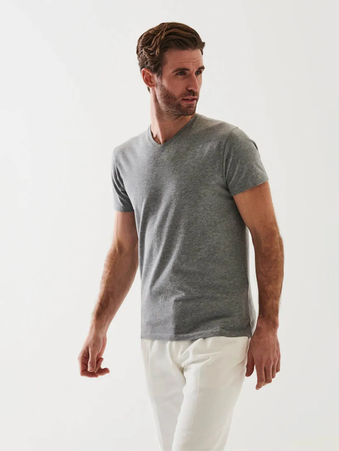 Iconic Pima Stretch V-Neck T-Shirt