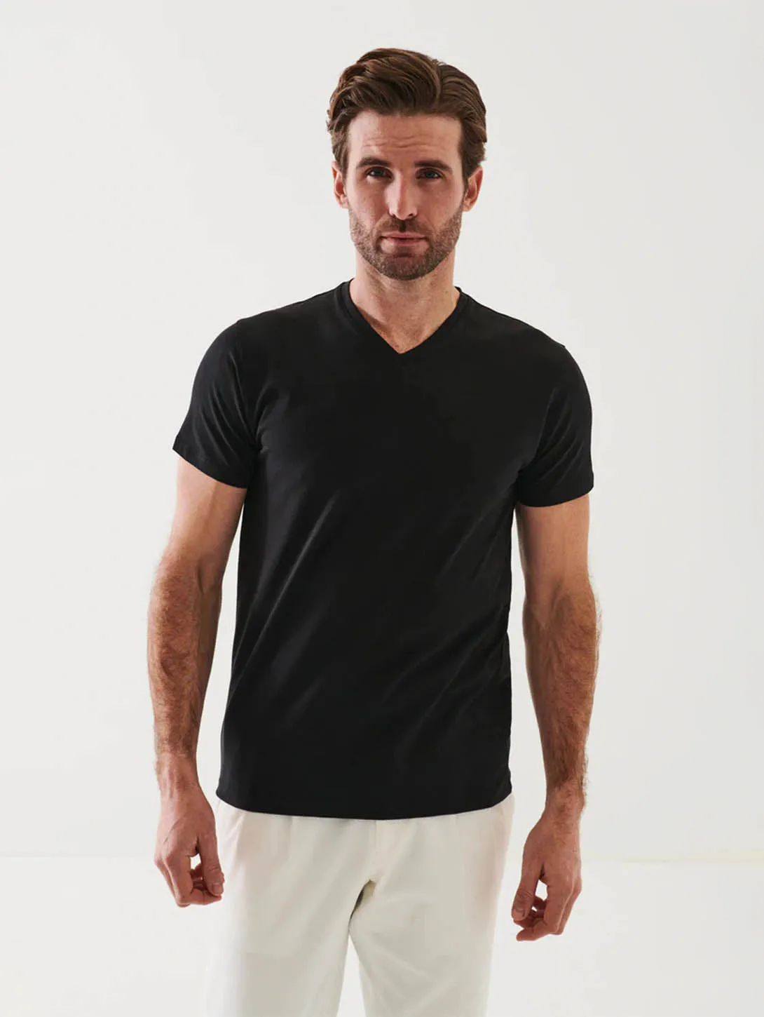 Iconic Pima Stretch V-Neck T-Shirt