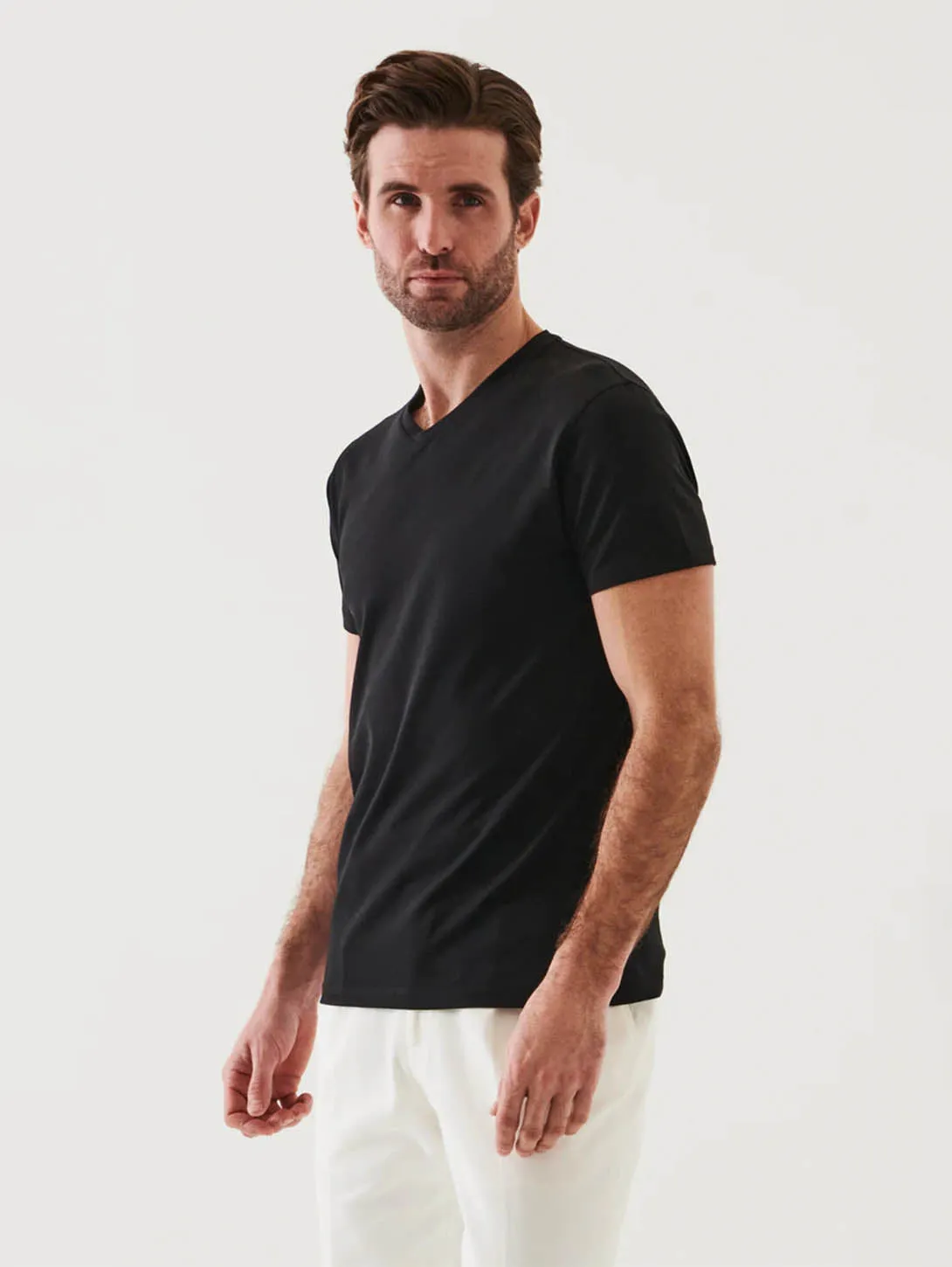 Iconic Pima Stretch V-Neck T-Shirt