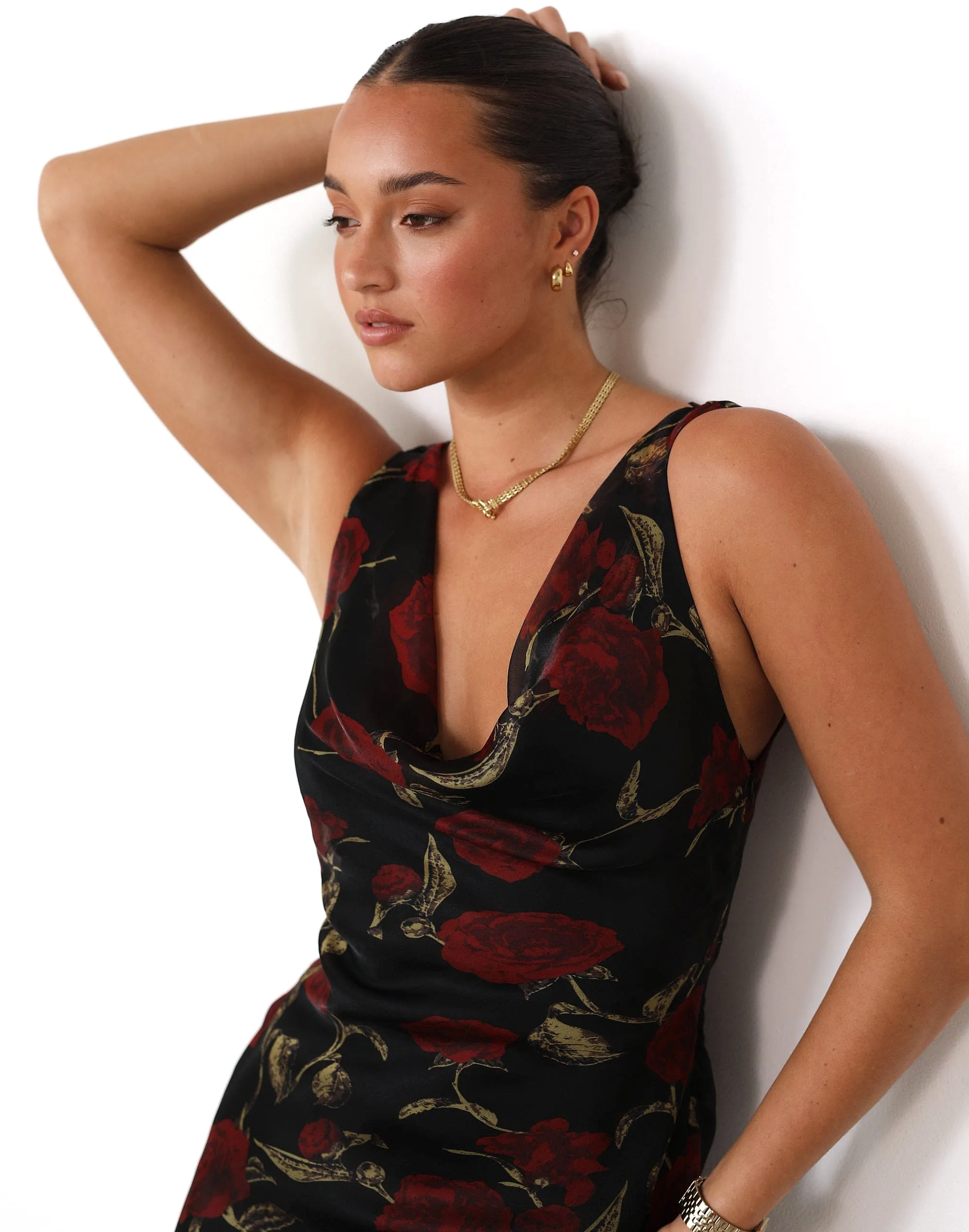 Imogen Mini Dress (Black Floral)