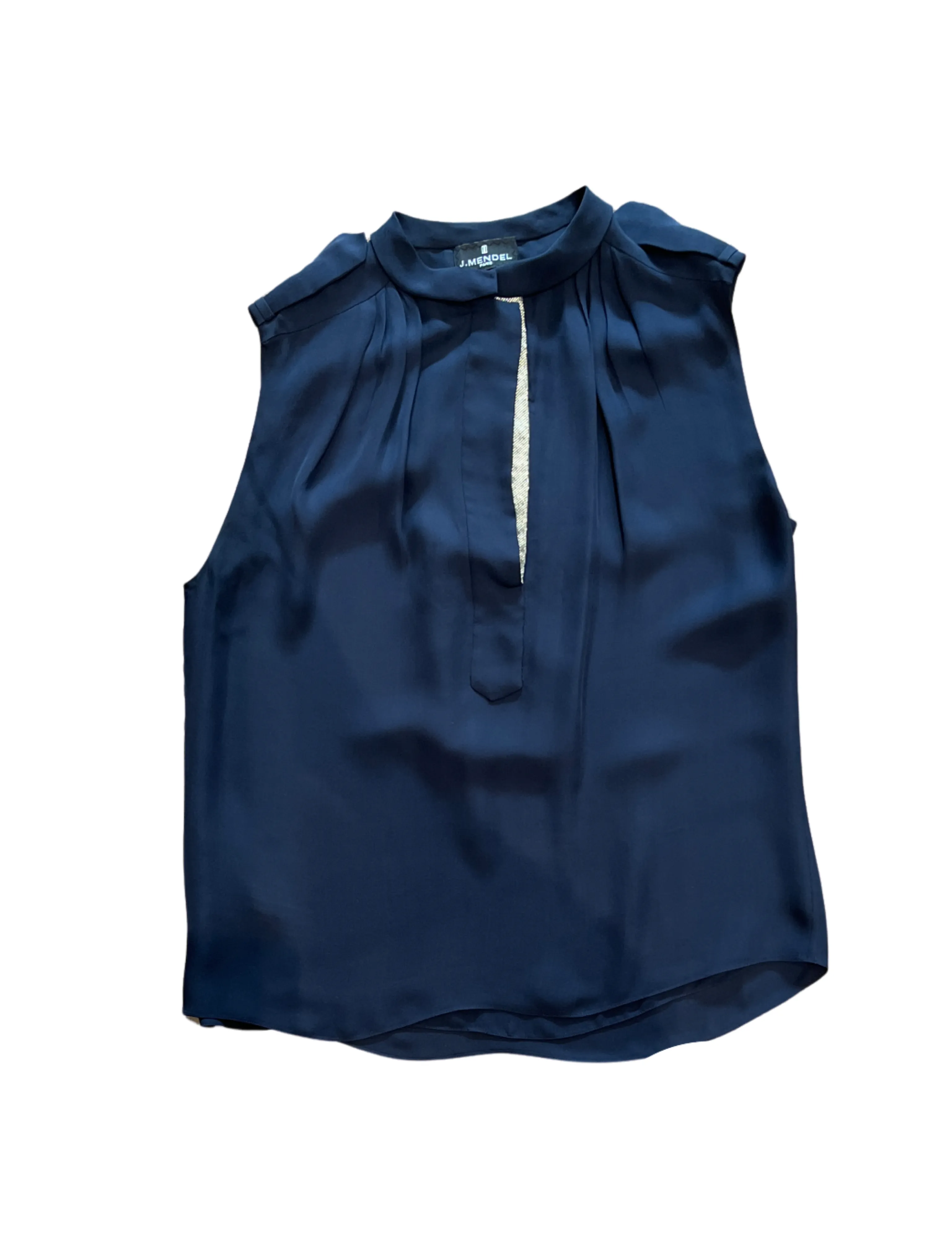 J. Mendel Navy Blue Sleeveless Top