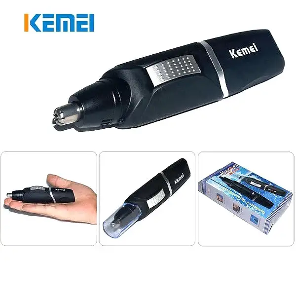 Kemei KM-511 Electric Nose Trimmer For Men Beauty AA Battery Ear Hair Clipper Removal Black Cutting Waterproof