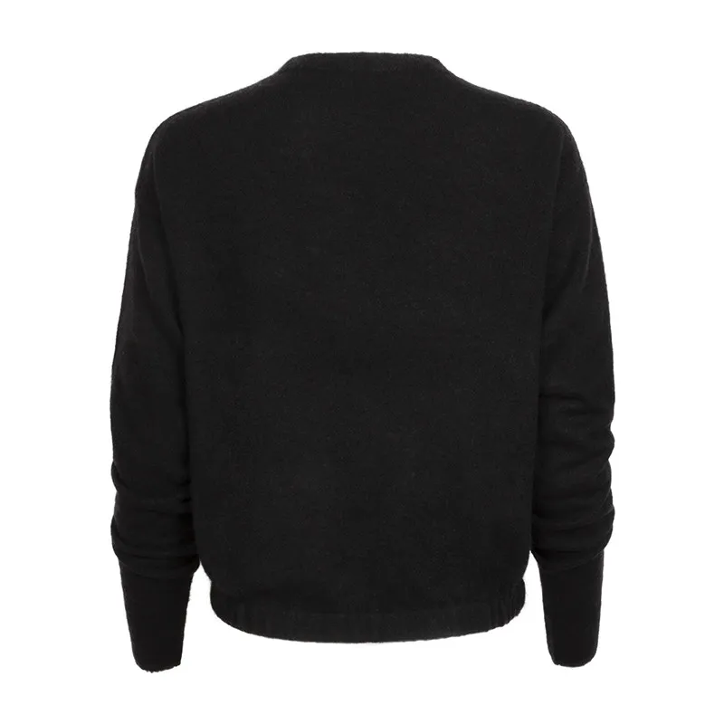 Lana Bilzerian Crew Neck Sweater with Gathered Elastic Waist