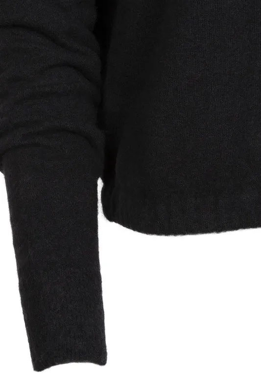 Lana Bilzerian Crew Neck Sweater with Gathered Elastic Waist