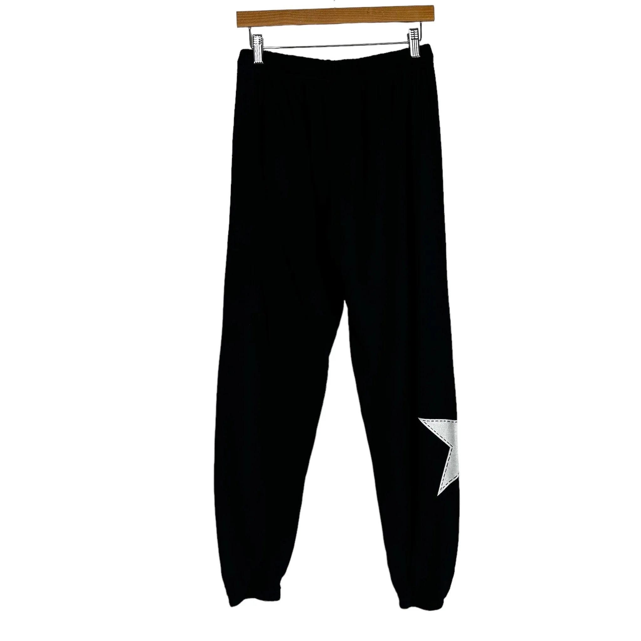 Lauren Moshi Black Love Drawstring Waist Sweatpants- Size S