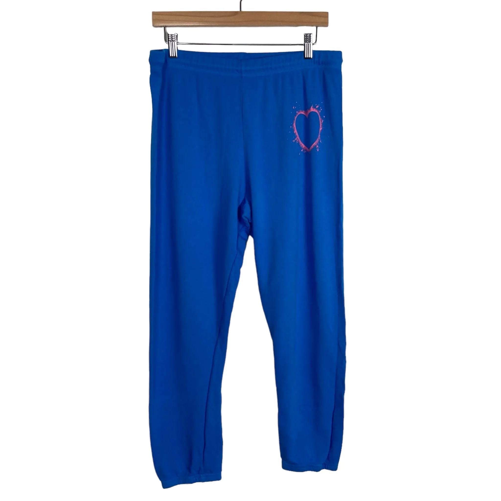 Lauren Moshi Blue with Pink Heart Sweatpants NWT- Size L