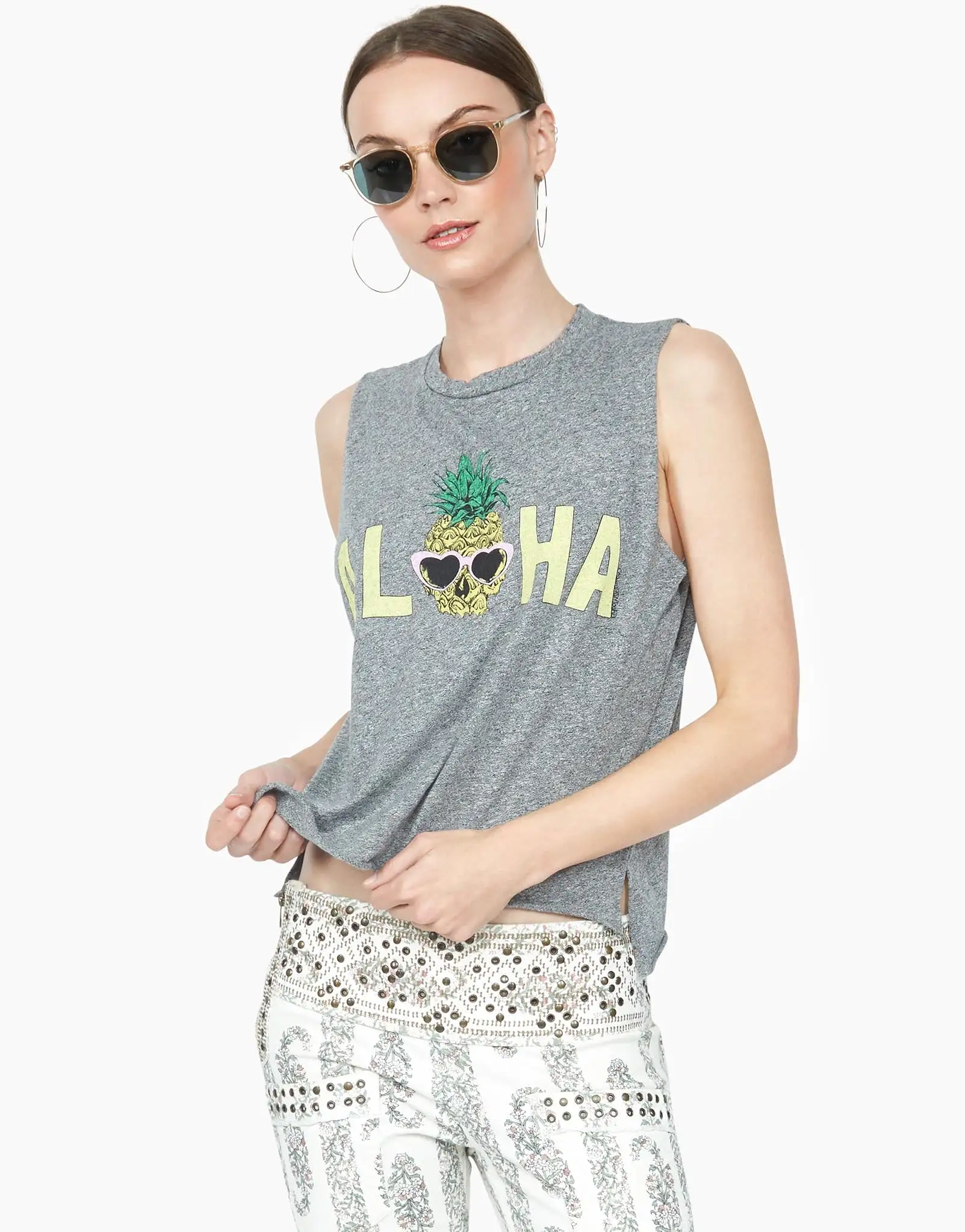 Lauren Moshi Kinzington Aloha Pineapple Muscle Tank