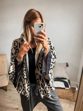 Leopard Print Hoodie Jacket